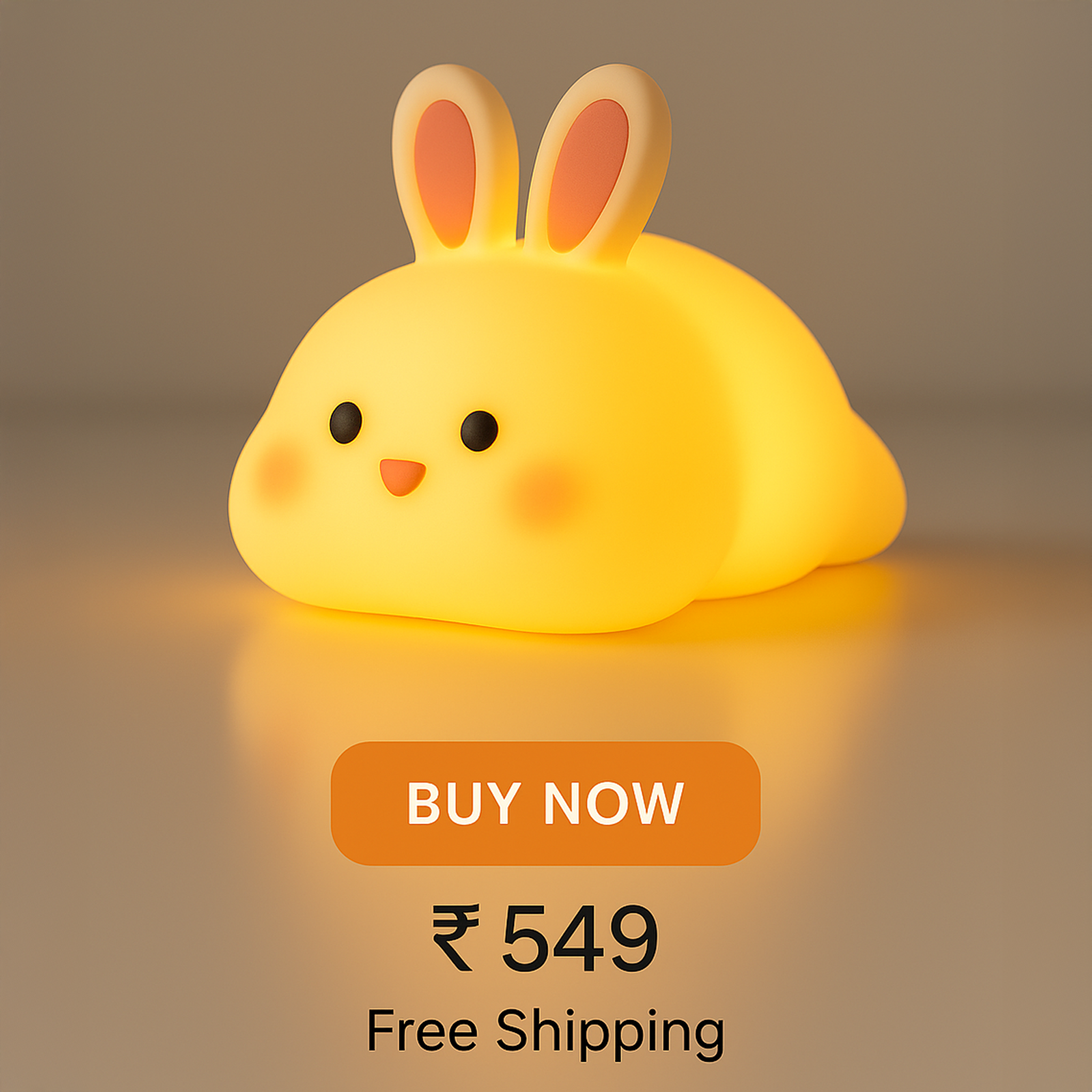 Night Light for Kids, Cute Silicone Nursery Rabbit Lamp for Baby and Toddler Night Lamp (10,cm, White)
